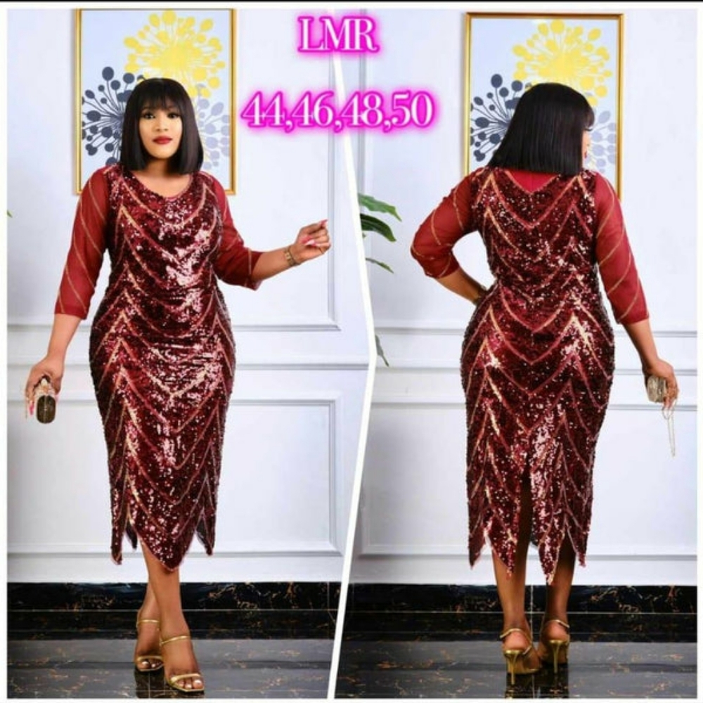 Wine Sequins dress